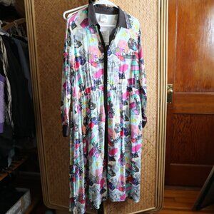 Scolar Japan Japanese Harajuku Designer Dress Cat Pattern Nylon Size M